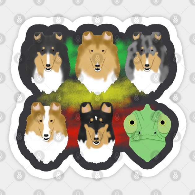 Collie Chameleon Sticker by childofthecorn